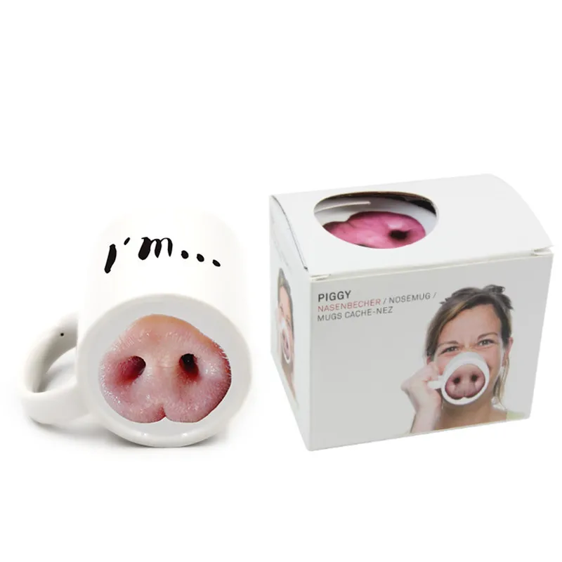 Керамическая кружка VILEAD забавная для носа I am Pig новинка фарфоровая молока чашка