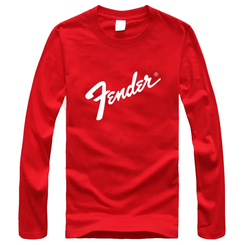2016 Новая мода на Гитаре fender печать логотип футболка 100% хлопок O образным Вырезом С