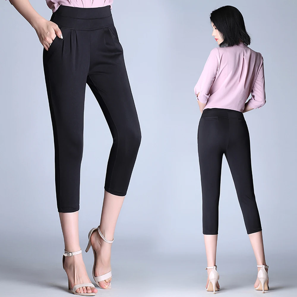 Новинка 2020 женские летние капри классические белые черные свободные шаровары с