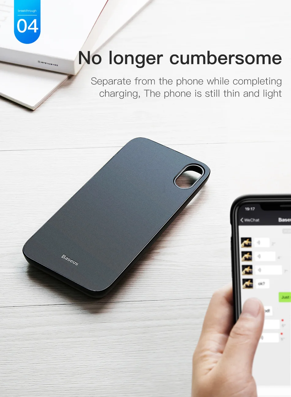 Baseus Беспроводное зарядное устройство power Bank чехол для iPhone X Беспроводное зарядное устройство чехол для iPhone X+ чехол для телефона