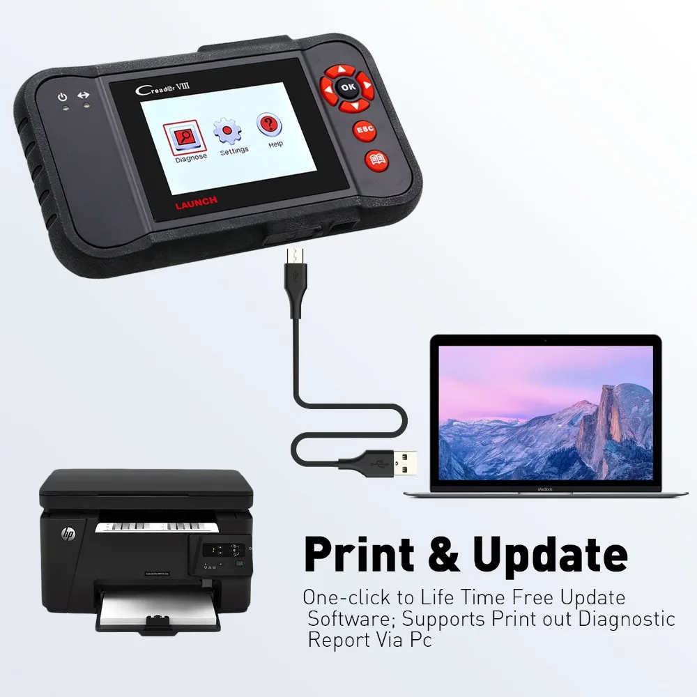 Диагностический сканер Launch x431 obd2 Creader VIII считыватель кодов для автомобильного