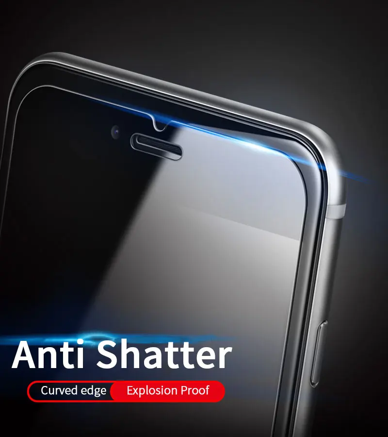 2.5D Закаленное стекло для iPhone X, 7, 8 Plus, 6 S, защита 9 H, высокая твердость экрана, защита для iPhone 5S 4, бесшовное покрытие, полное покрытие