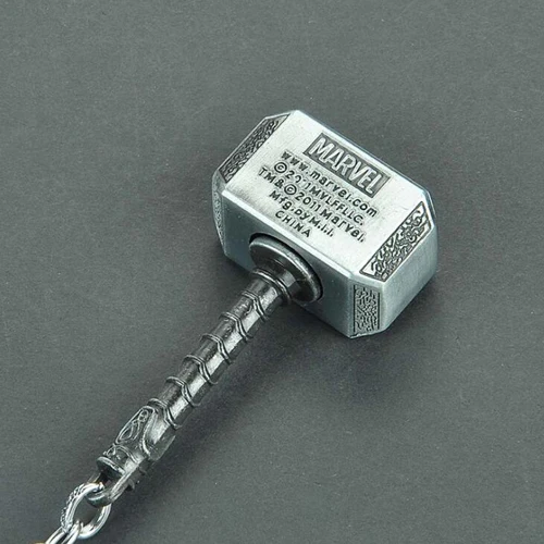 silver 10 шт./лот, модные ювелирные изделия, мужские брелки, Тор, вращающийся молоток, аксессуары из фильма мстители, брелок для ключей для мужчин, украшения - Цвет: silver