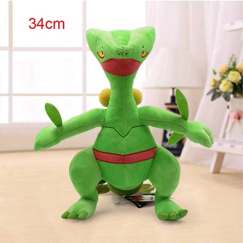 Sceptile Новинка 34 см зеленый большой скипетиль Мягкие плюшевые детские игрушки куклы высокого качества мягкие животные Peluche детская игрушка подарок - Цвет: Sceptile
