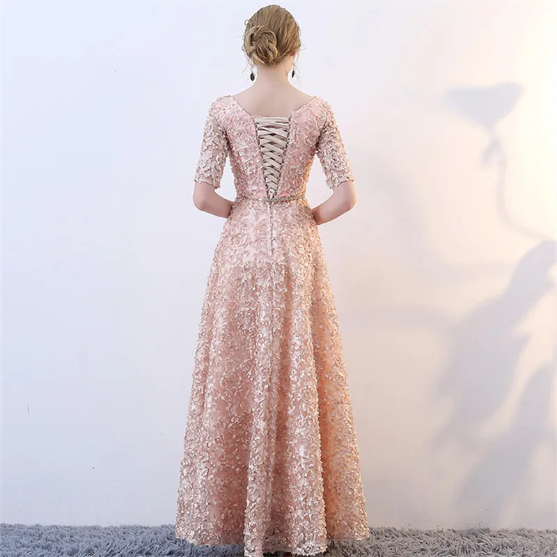 Вечерние платья V образным вырезом It's YiiYa с половиной рукавов Цветы A Line Vintage