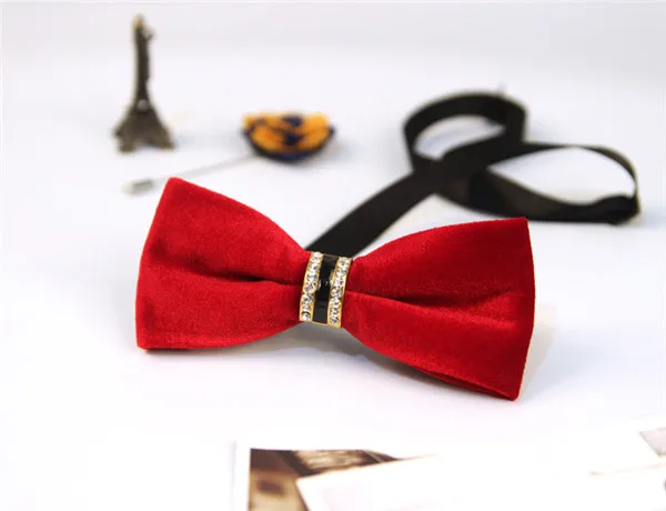 Новый черный/красный/фиолетовый/зеленый/синий однотонный галстук бабочка