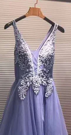 SSYFashion, новинка, Vestido De Noche, женское, для банкета, элегантное, вечернее платье, v-образный вырез, кружево, аппликация, бисер, длинные, вечерние, официальные платья - Цвет: Фиолетовый