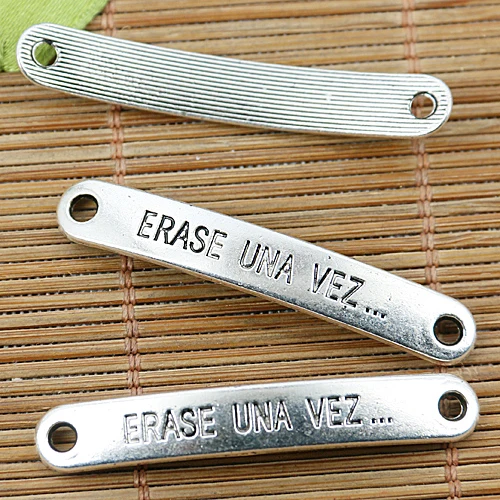 

6pcs Tibetan silver long ERASE UNA VEZ connectors EF1350