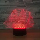 3d ночник для лодки, светодиодный цветной сенсорный акриловый ночник оптом, светодиодный ночник с Usb, светодиодная 3d лампа