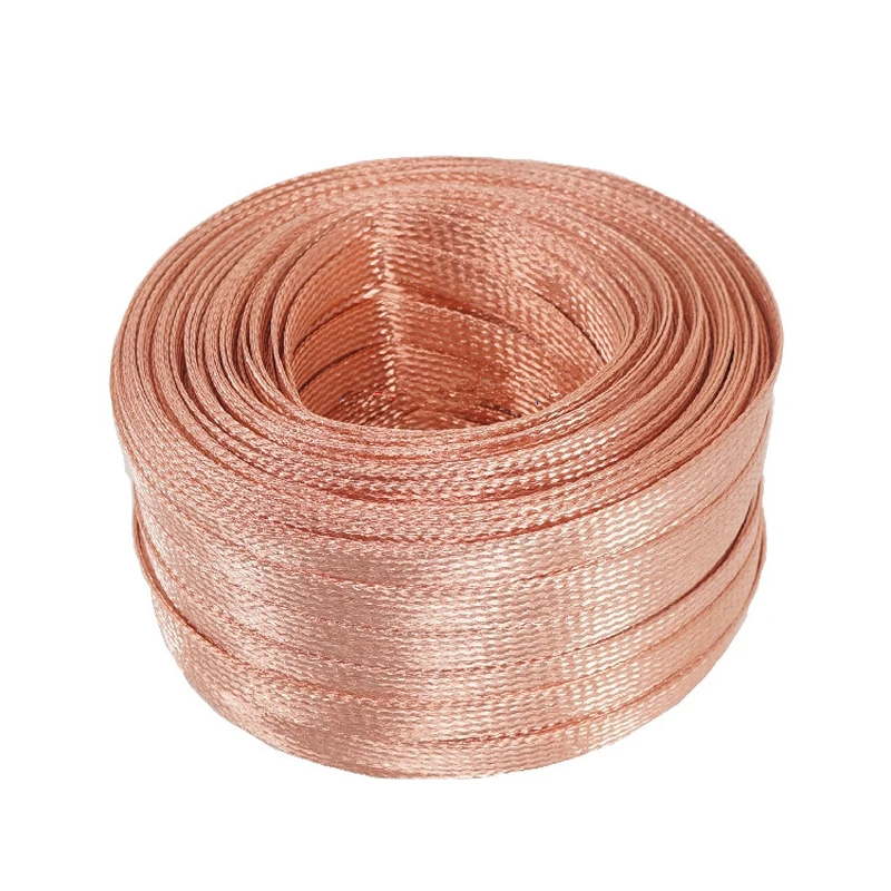 

Flat Tinned Copper Braid Sleeve Screening Tubular Cable DIY audio power cable