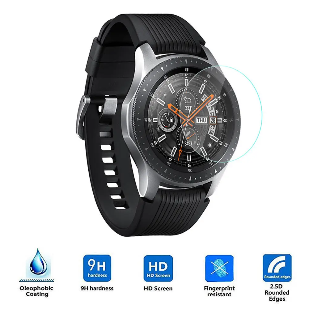 

1 шт. 9H HD закаленное стекло, Защитная пленка для экрана Samsung Galaxy Watch 46 мм 42 мм, прозрачная защитная пленка для экрана