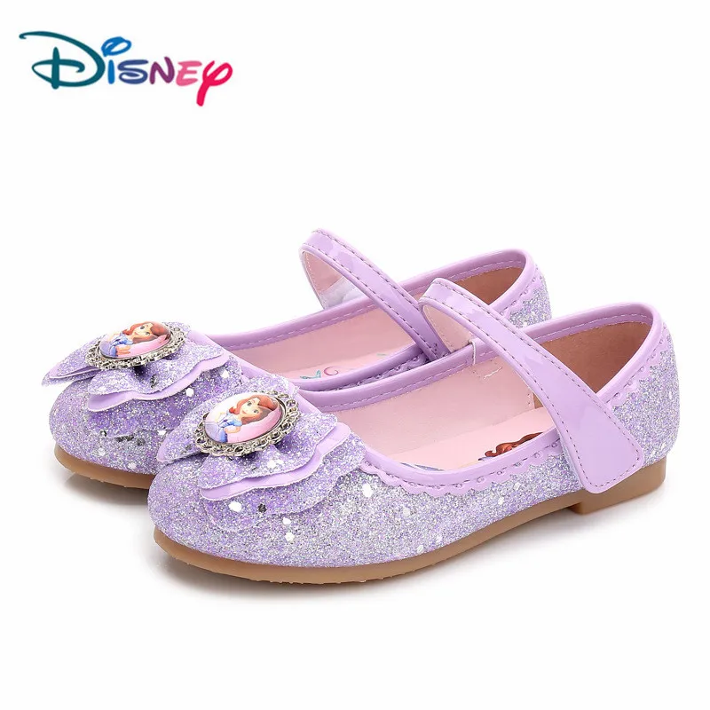 Босоножки с бантом для девочек Disney Princess Sofia Детская летняя обувь из искусственной