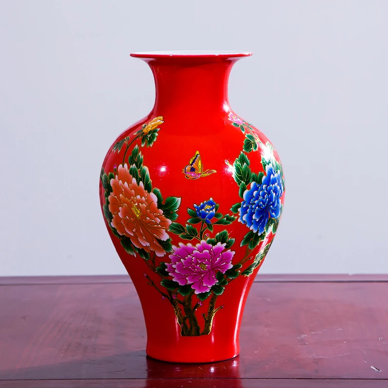 Керамический ваза Гранатовый цветок Jingdezhen для декора дома в китайском стиле.