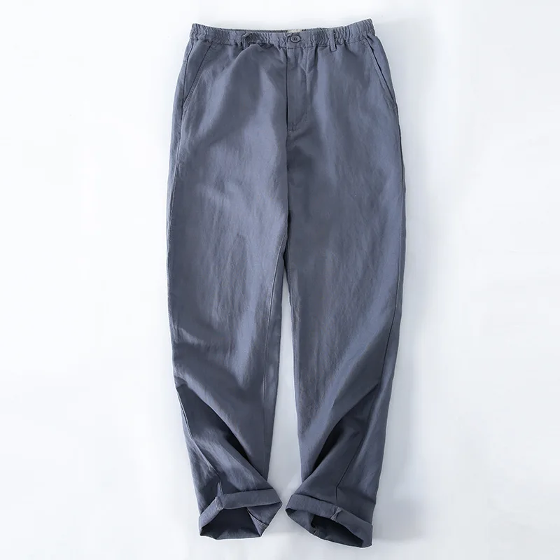 Men Pants True Natrual Linum Big Size Summer Breathable Dry Fast Anti-static Flax Cool Thin Male Quality Man Linen Trousers | Мужская
