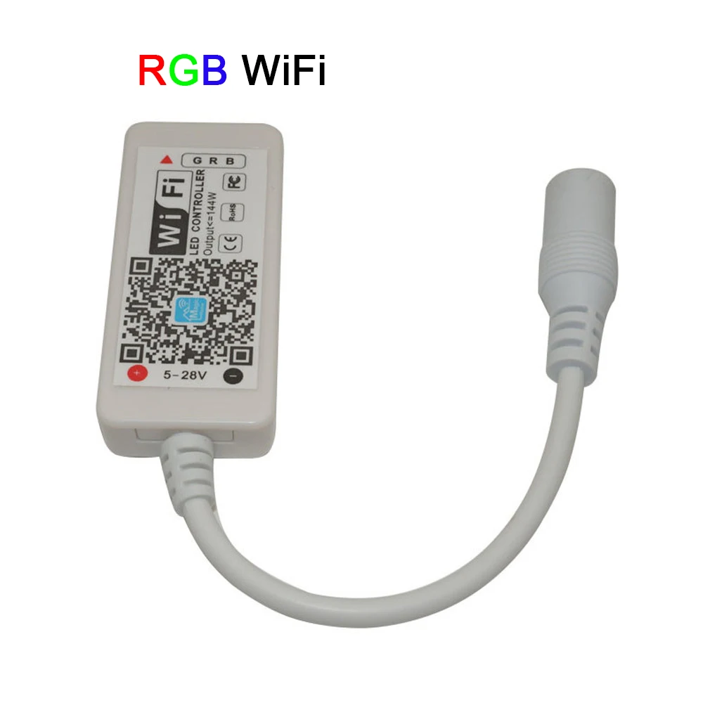 RGB WiFi Мини беспроводной wifi светодиодный RGB/RGBW Пульт дистанционного управления RF IOS/Android смартфон для RGBCW/RGBWW RGB Светодиодная лента, DC12-24V - Цвет: RGB WiFi