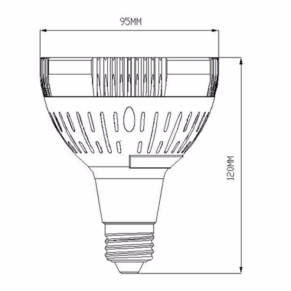 10 шт./лот E27 led par30 лампа 35 Вт Cree leds Par30 светодиодная сменная 70 металлическая
