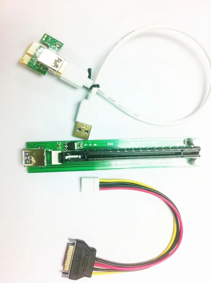 PCI-E Express 1X to 16X Riser Card + USB 3 0 удлинитель гибкий Удлинительный кабель с блоком питания