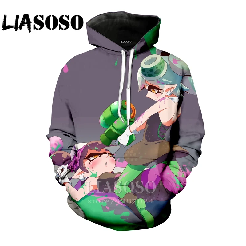 1 Забавные толстовки рок уличная 3D принт Мужской Топ костюм wo Мужской Топ Splatoon harajuku толстовка модная рубашка аниме мультфильм E377 - Цвет: 1