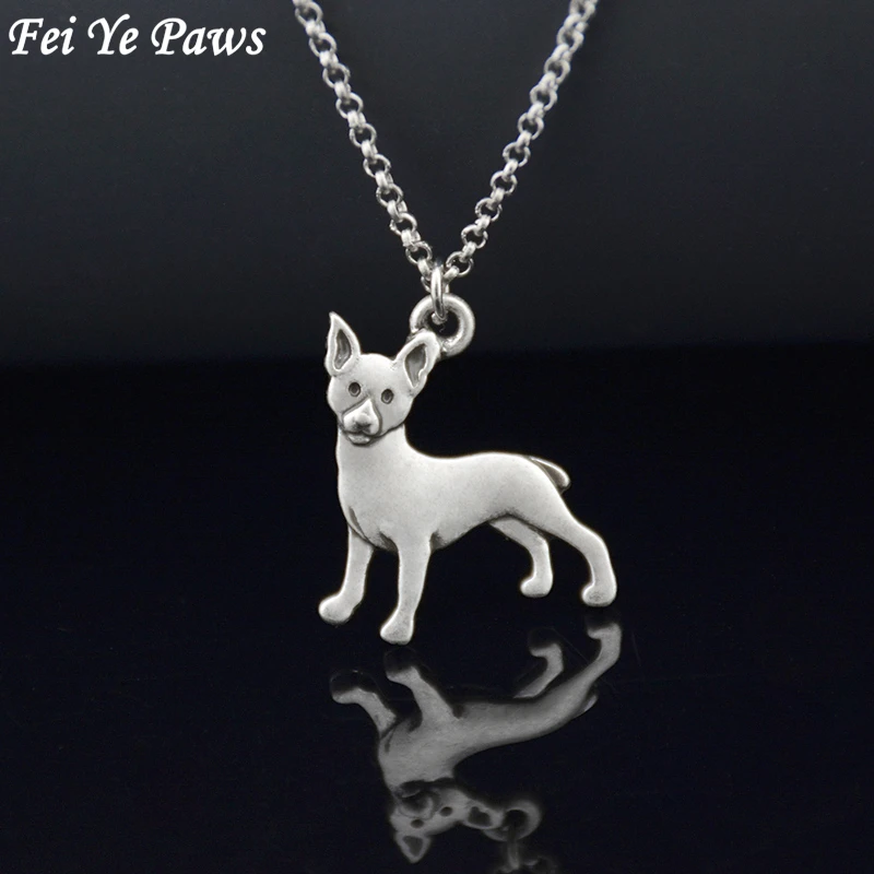 Ожерелье цепочка серебряного цвета с подвеской в виде собаки крысы|necklace best|charm