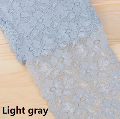 Light gray 10 ярдов/партия, 16 см, эластичная кружевная лента для шитья, украшения, платье, рубашка, одежда, ткань - Цвет: Light gray