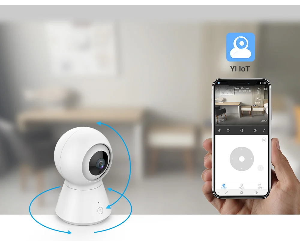 Новая 1080P умная купольная камера с питанием от камеры YI, Wi-Fi, панорамирование/наклон/зум, беспроводная IP камера видеонаблюдения, облачное приложение YI IOT
