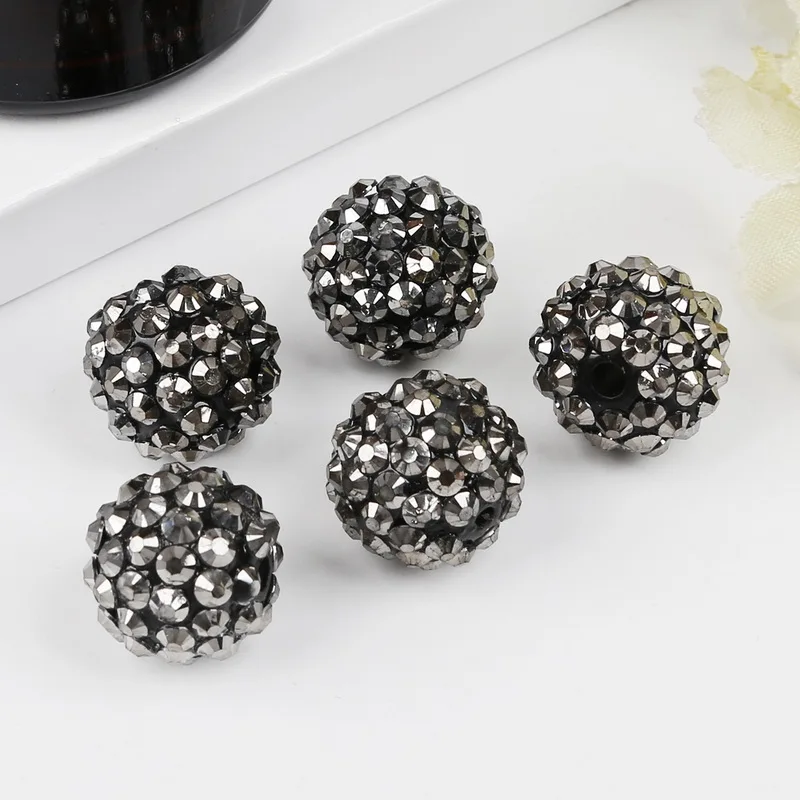 Gum Black Бусины для самостоятельного изготовления украшений 12/14/16/18/20 мм Коренастый Смола Стразы бусины, круглые шарики ручной работы украшение для альбома Сделай Сам товары для шитья и рукоделия - Цвет: Gum Black