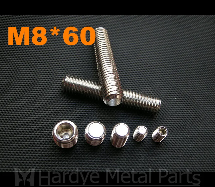 

100 шт./лот M8 * 60 DIN913 набор винтов с шестигранной головкой из нержавеющей стали с плоской точкой