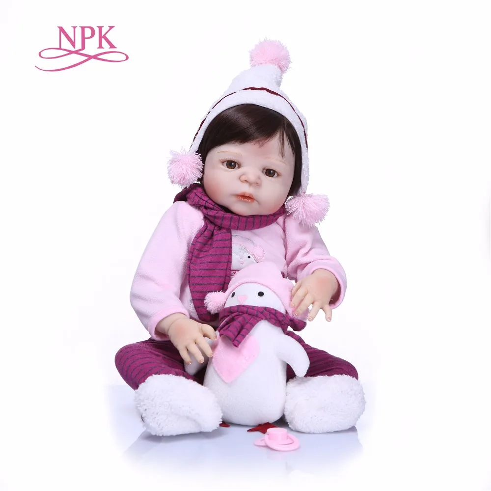 NPK 55 см силиконовая кукла Reborn Детская Playmate подарок для девочек мягкие игрушки