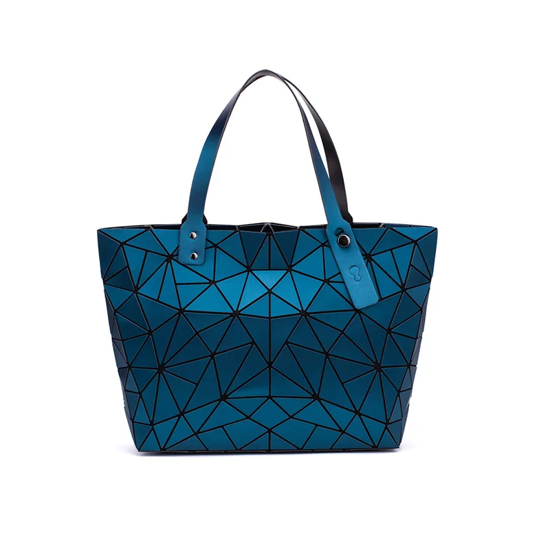 New Fashion Luminous sac Women Bag Diamond Tote Geometric Quilted Shoulder Bags Laser Plain Folding Handbags bolso