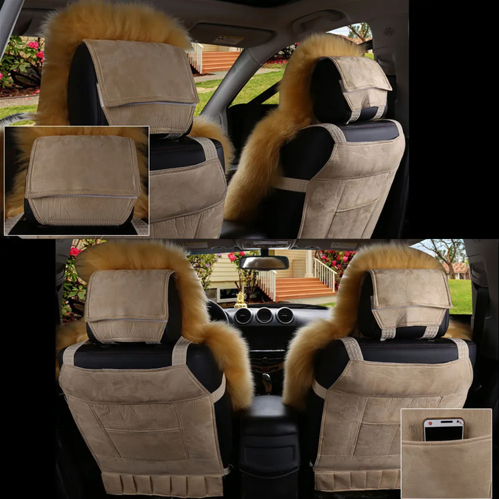 100% натуральный мех Австралийская овчина автомобильные чехлы для сидений