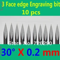huhao 10pcs 3 175mm dia 30 angle 0 2mm tip 3 edge carbide woodworking tools engraving bits for cnc router machine