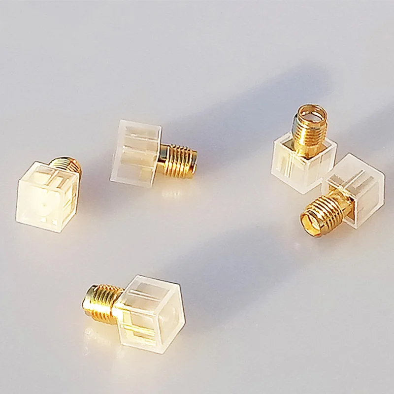 

100pcs/lot SMA Female Jack Solder Edge PCB Mount Straight RF Connector Gold Plated SMA-KE 1.7mm Spacing PCB RF Adapter with Cap