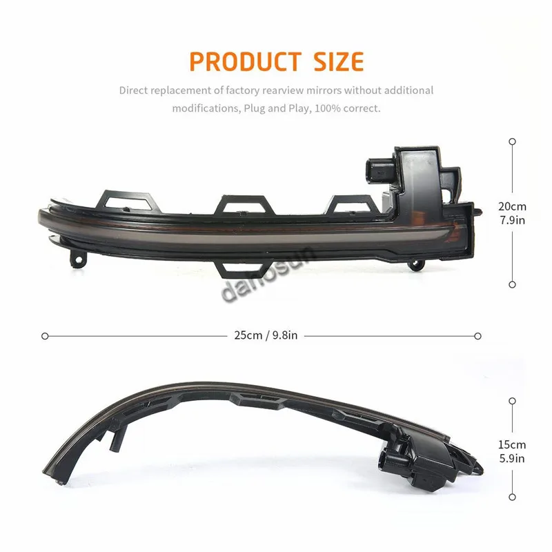 

2pcs x Side Rearview Mirror Indicator Blinker Light Sequential Dynamic Turn Signal For BMW X3 F25 X2 F26 X5 F15 X6 F16