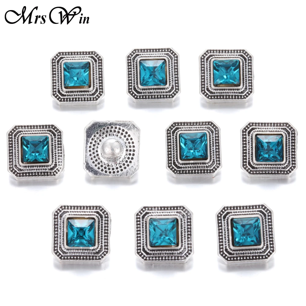 10pcs/lot 12mm Snap Jewelry Lot Vintage Rhinestone Metal Buttons fit DIY Sivler Bracelets Button | Украшения и аксессуары