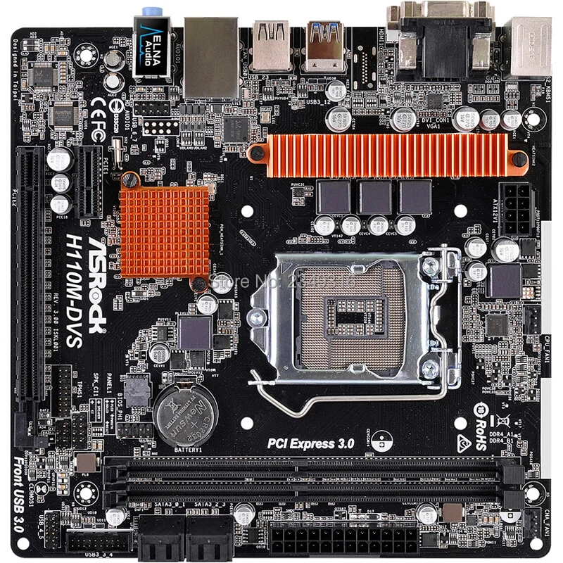 Новинка для ASRock H110M-DVS рабочего 1155 Материнская плата H110 гнездо LGA1151 DDR3 SATA3 USB3.0