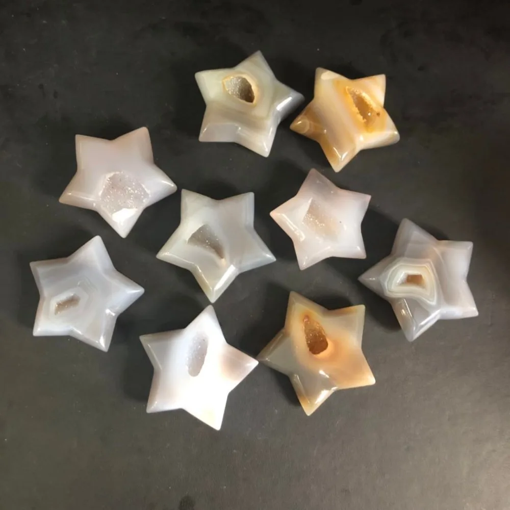 

5~6cm natural carved natural agate geode star for birthday gift for decoration DD