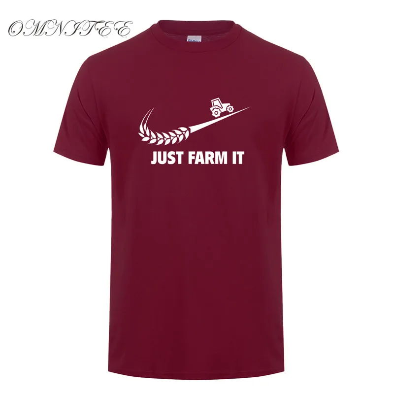 Модная футболка Just Farm It, Мужская хлопковая футболка с круглым вырезом и коротким рукавом, футболки для фермерских мужчин, топы, OZ-136 - Цвет: as picture