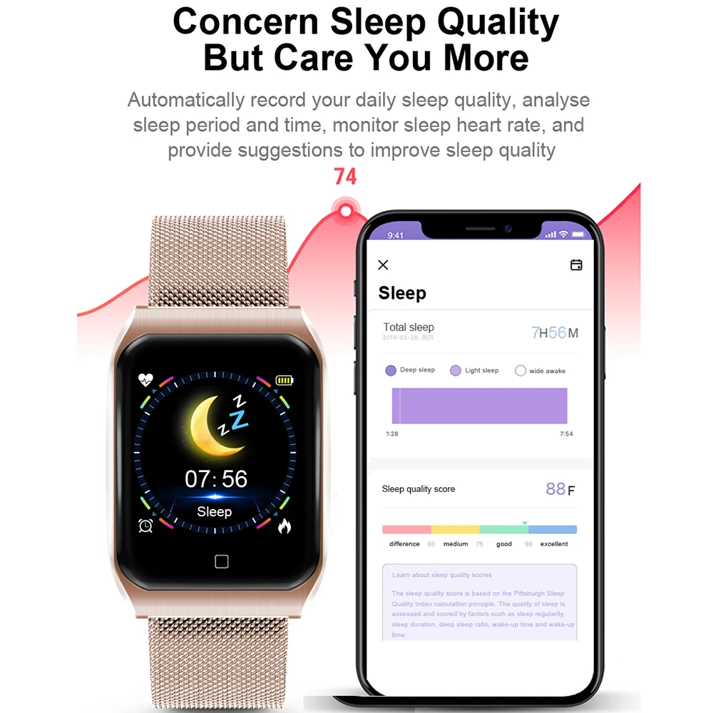 Смарт часы фитнес трекер монитор сердечного ритма кровяное давление