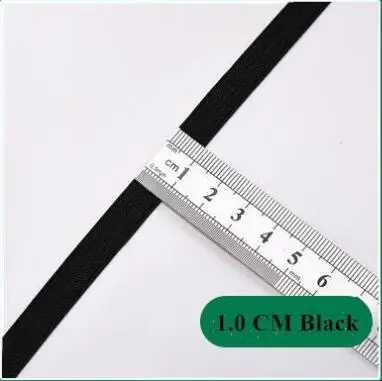 Black 1cm 5 метров 1-6 см ширина белый/черный нейлон тесьма самые высокие эластичные ленты для шитья одежды Нижнее белье Одежда Аксессуары - Цвет: Black 1cm