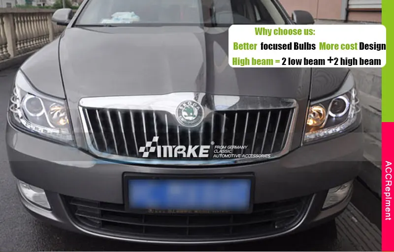 Авто PRO 2010 11 12 для skoda octavia головной светильник s автомобильный Стайлинг U светодиодный светильник направляющий ангельские глазки DRL Парковка для octavia a 5 Головной фонарь
