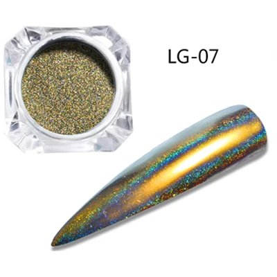 LG07 0,2 г/кор. голографические блестящие лазерные Порошковые блестки для ногтей маникюр Дизайн ногтей хром пигмент ногти "сделай сам" 12 цветов на выбор - Цвет: LG07