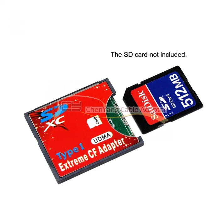 100 шт./лот SD SDHC SDXC к высокоскоростному экстремально компактному флеш адаптеру CF Type