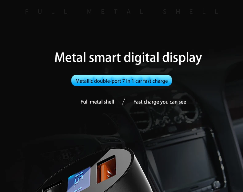 Llano 30 Вт Qualcomm Quick Charge 3,0 Автомобильное зарядное устройство двойной USB Автомобильное зарядное устройство цифровой дисплей для iPhone samsung iPad