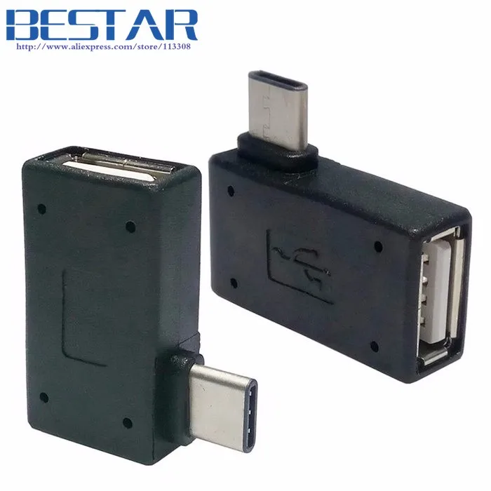 USB type c usb 3 1 к 2 0 Женский C Type OTG адаптер правый и левый Угловой 90 градусов для
