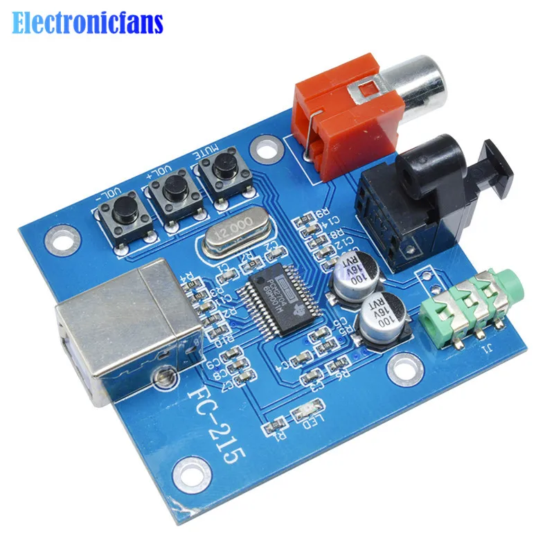 PCM2704 аудио DAC USB к S/PDIF звуковая карта декодер плата 3 5 мм аналоговый коаксиальный