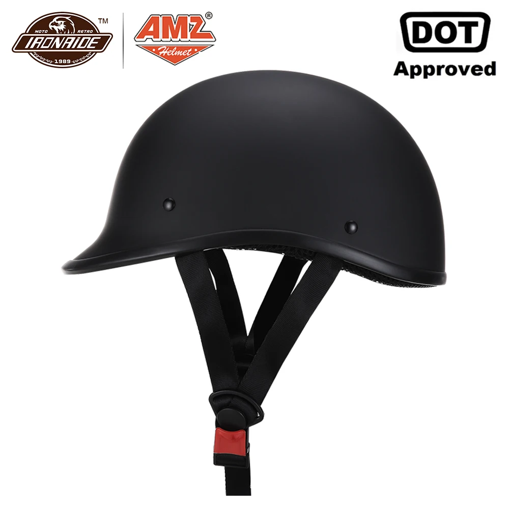 Мотоциклетный шлем AMZ винтажный в немецком стиле на пол лица для скутеров