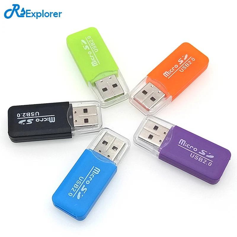 RSExplorer высокое качество мини USB 2 0 кард-ридер для Micro SD TF адаптер Plug and Play красочный