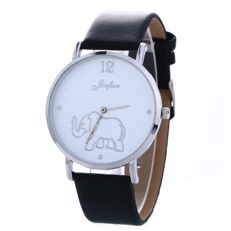 Мода Повседневная Женские Часы Симпатичные Слон Pattern наручные часы для Девушки