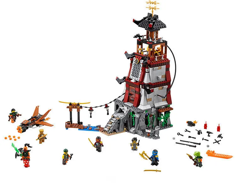Bela ninjogoes Маяк Siege 70594 строительные блоки набор детей DIY Кирпичи игрушки для (815 шт.) |