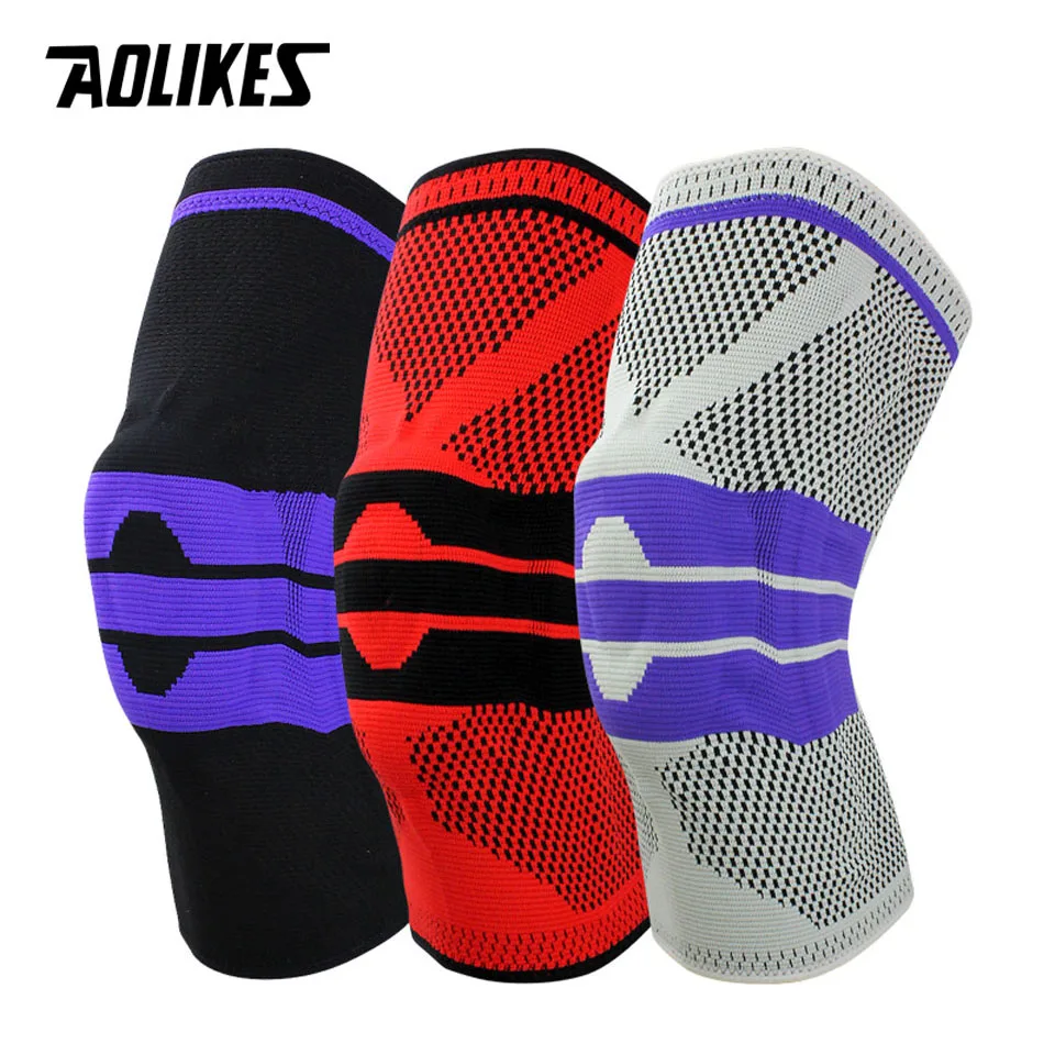 AOLIKES 1 шт. Баскетбол Поддержка силиконовый мягкий наколенники скобка мениска